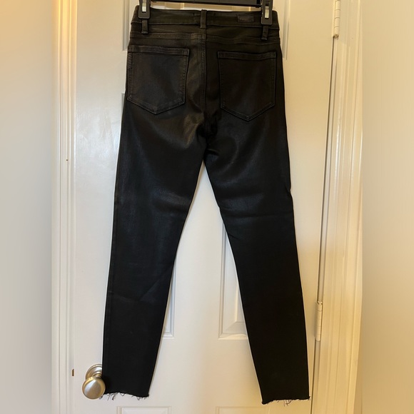 Rag & Bone Raw Hem Ankle Skinny Jeans Black Raw Hem - Picture 2 of 3